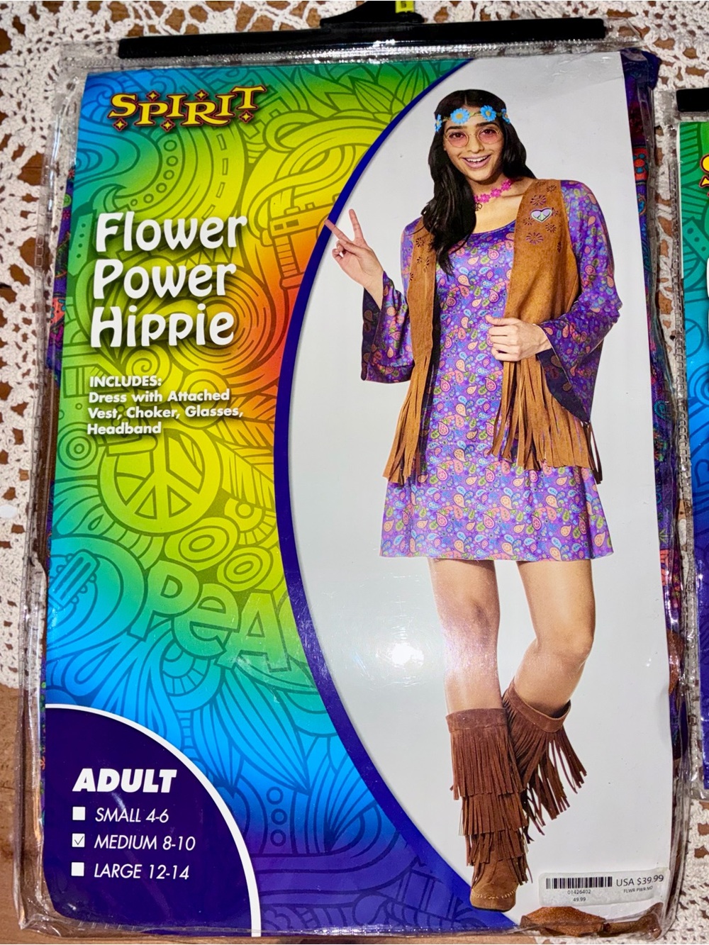 Like New Spirit Halloween Flower Power Hippie Costume Set - Picture 2 of 10